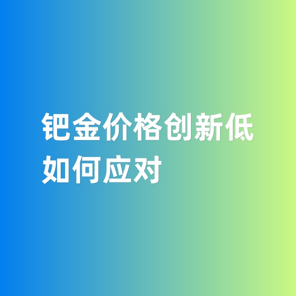 鈀碳回收，鈀金價格創(chuàng)新低，如何應(yīng)對